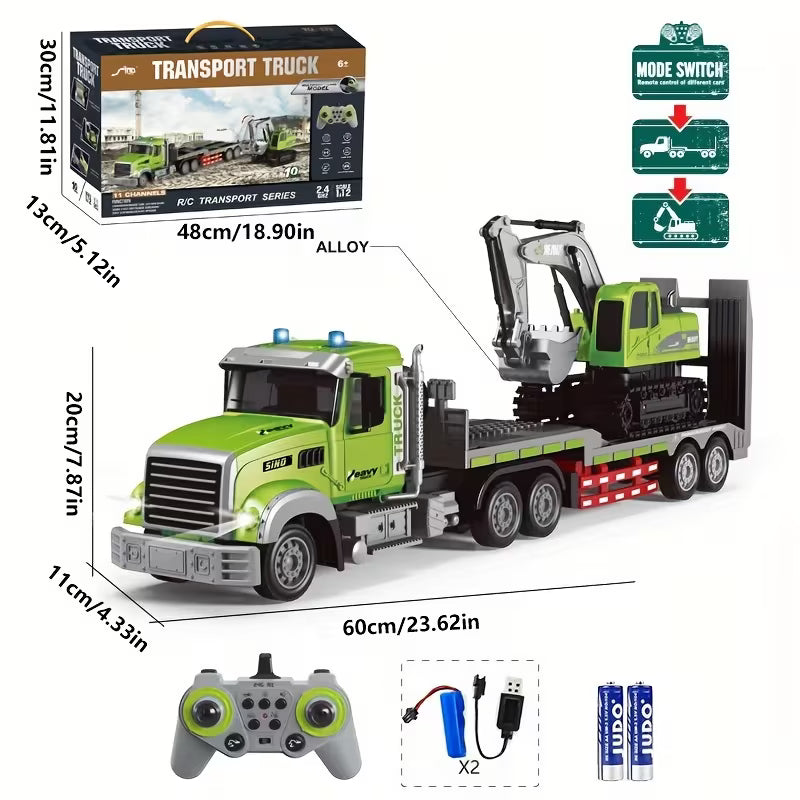 RC Semi Truck and Excavator Set