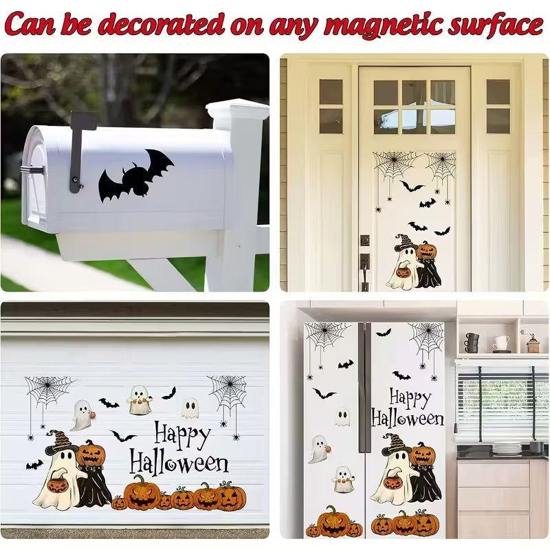 23pcs Halloween Garage Door Magnets, Pumpkin Bat Decals for Home Party Garage Door Car Decor