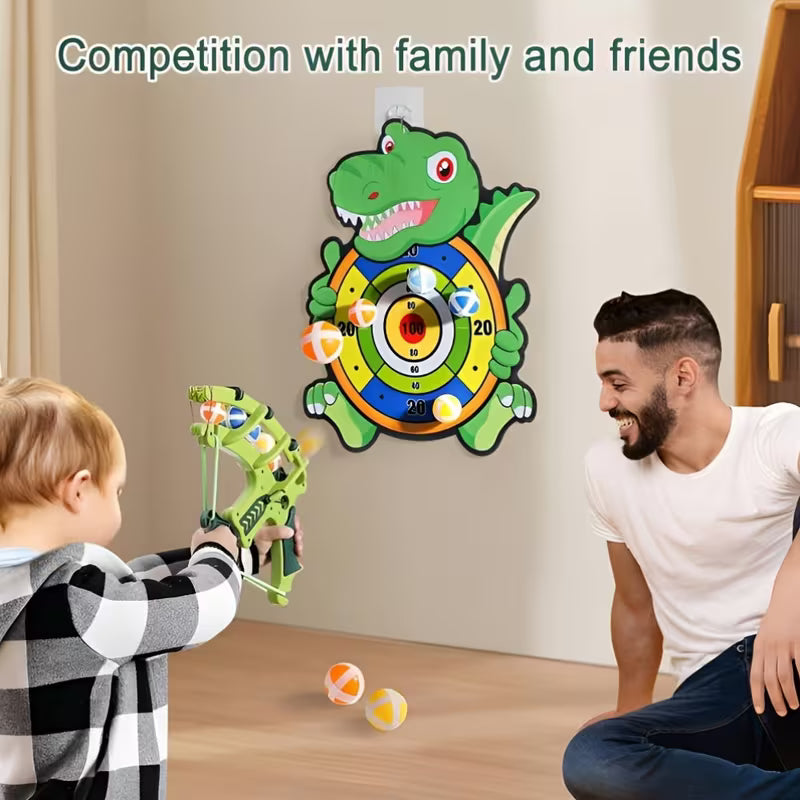 8-Piece Set of Sticky Ball Archery Toy Set Dinosaur Target Shooting Toy
