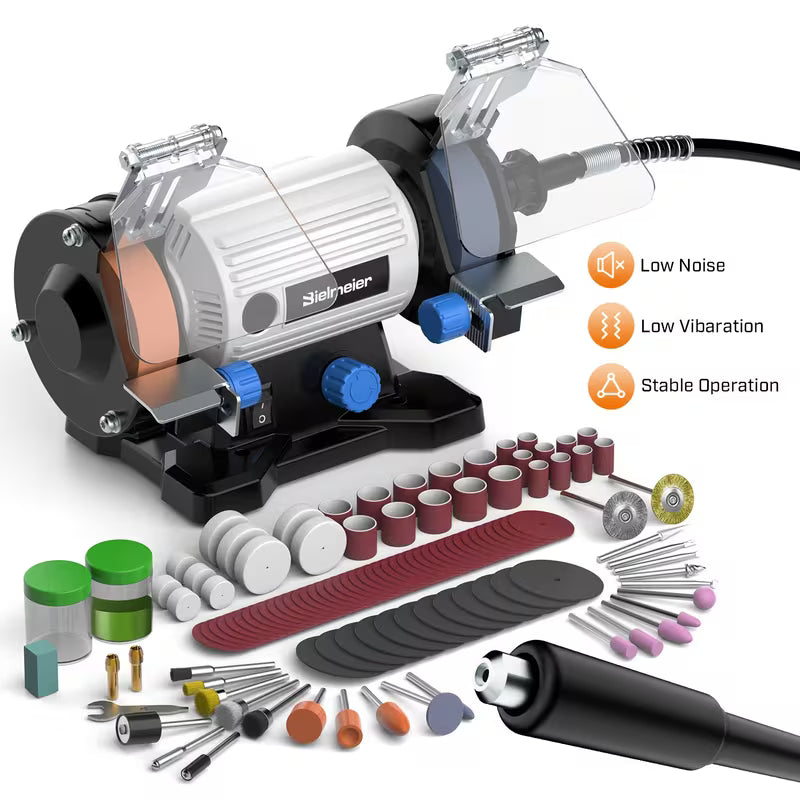 Bielmeier Bench Grinder 3", Rotary Tool Set, Wood