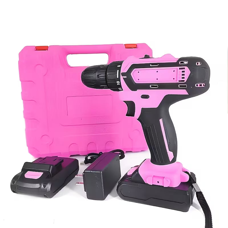 21V Cordless Impact Wrench Wireless Drill Kit (purple Or Pink), Brushless Electric Drill