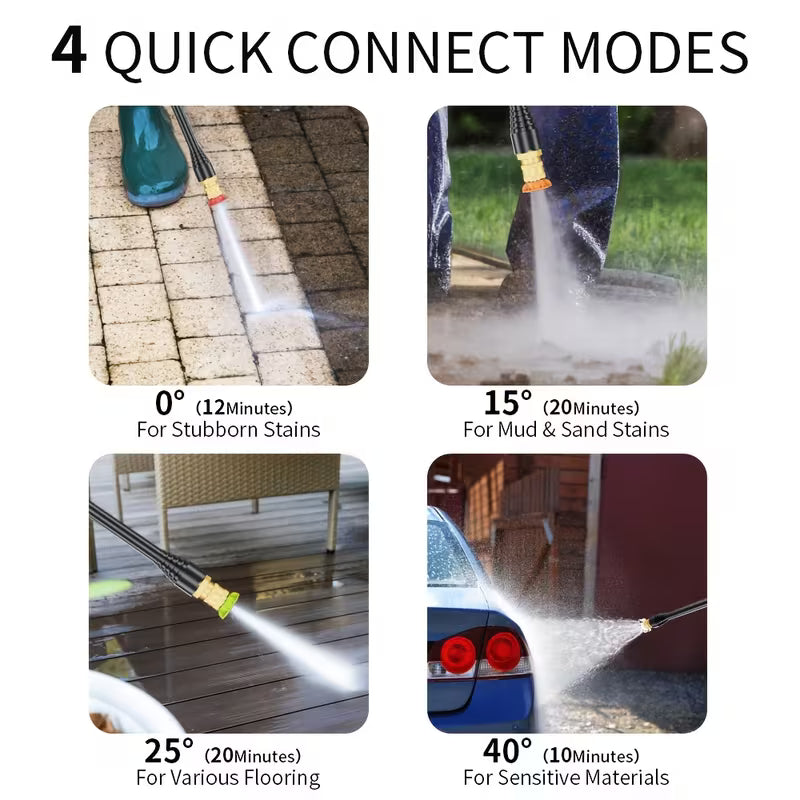 2026 New Electric Pressure Power Washer 4500PSI with 4 Quick Connect Nozzles, Inlet Hose And Filter