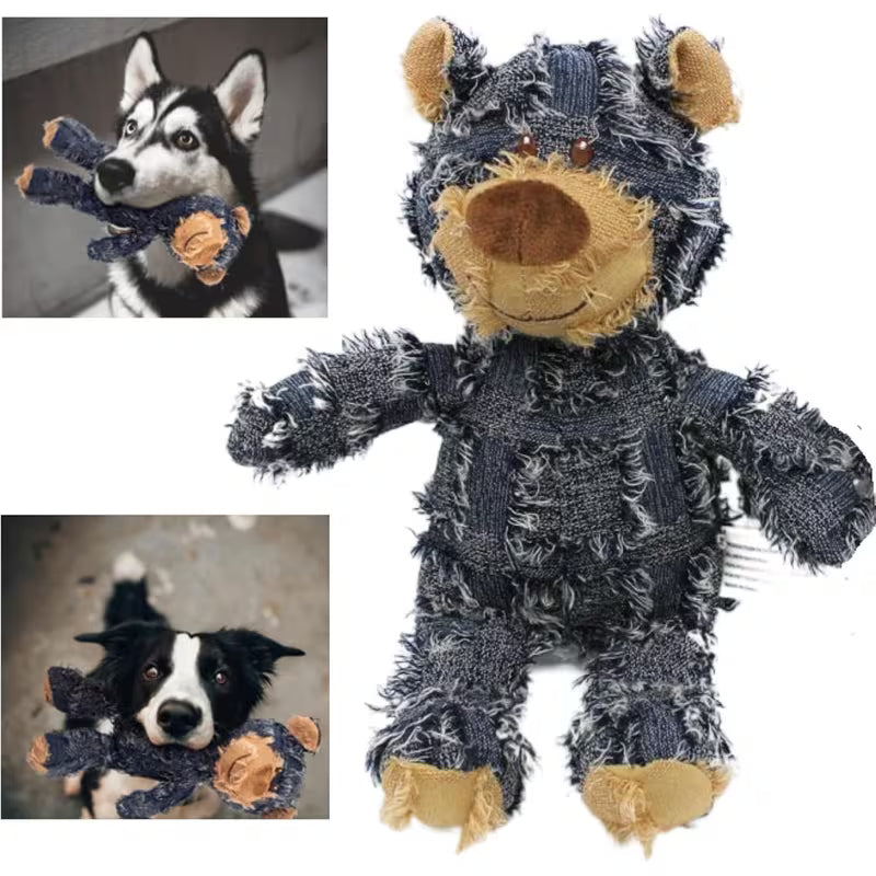 Plush Bear Squeaky Dog Toy - 1/2pcs Random Set, Purple