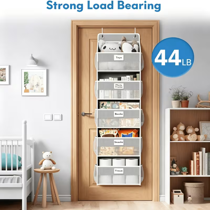 Door Style Multi-layer Storage Bag, Storage Artifact, Non Drilling Wall Hanging Rack, Thick