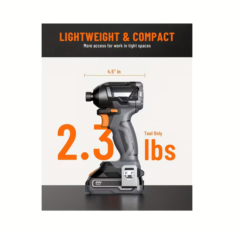 20V Brushless Impact Driver, 1/4" Hex Cordless Driver