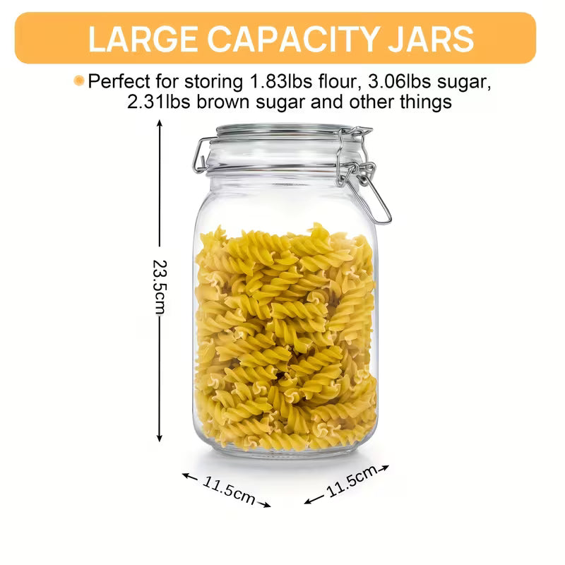 50Oz Airtight Glass Jars Set, Glass