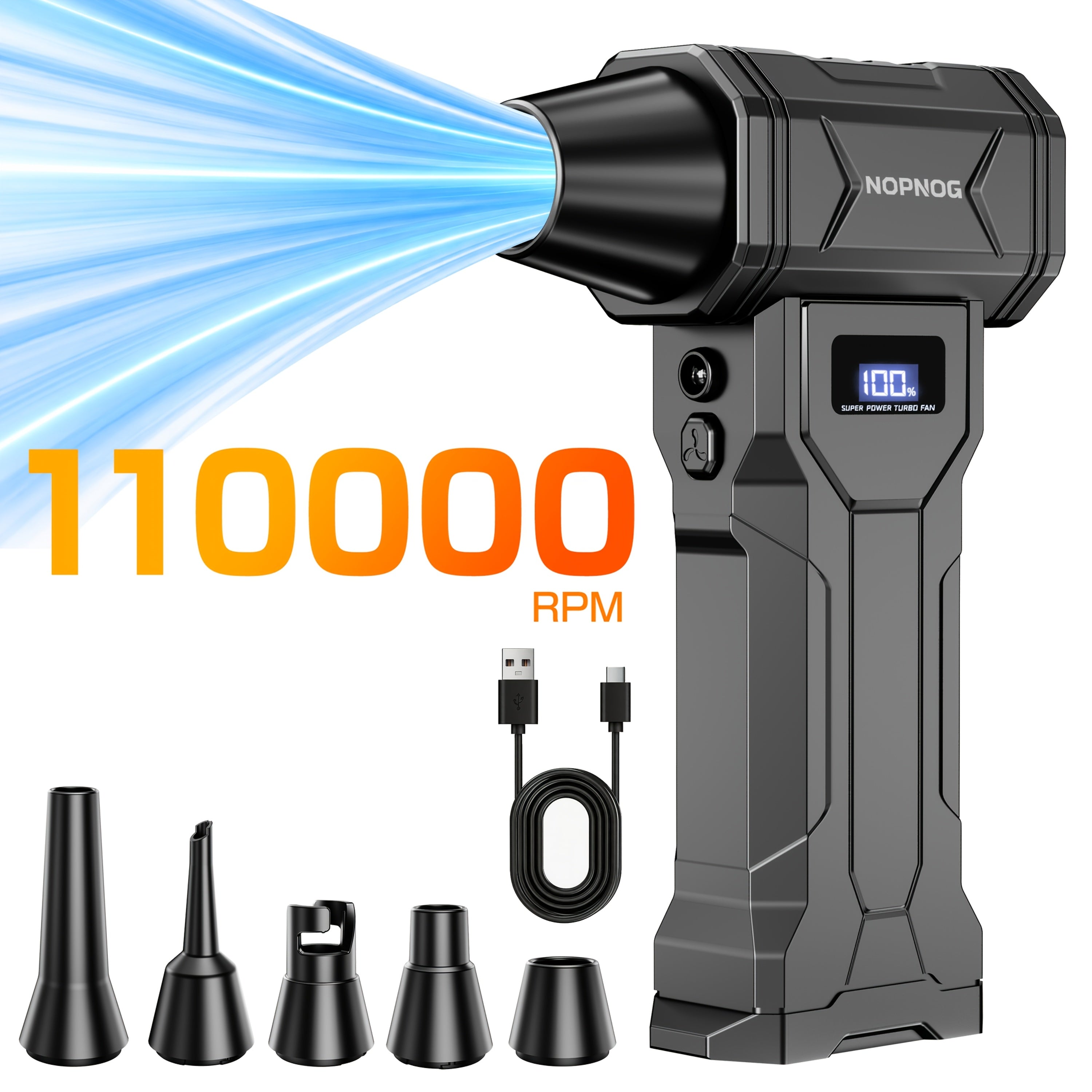 Violent Turbo Fan, 110000RPM Brushless Motor Handheld Blower (Optional Vacuum