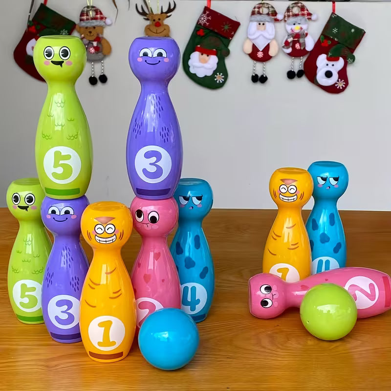 12-Piece Kids Bowling Toy Set Colorful Ball and Pin Gift Box Birthday
