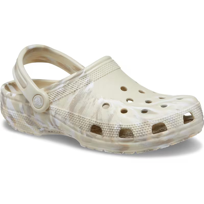 Crocs Unisex-Adult Classic Marbled Tie Dye Clog, Bone/Multi, 5 Men/7 Women