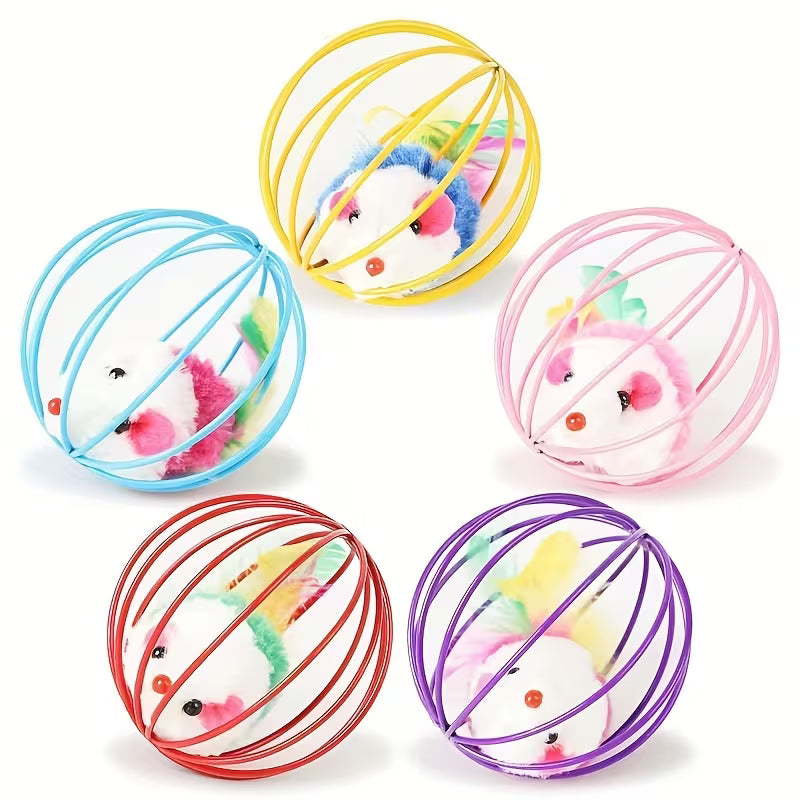 2/9/12/15Pcs Random Color Cage Mice, Random Color Cat Toys, Iron Set, Iron, Random Color