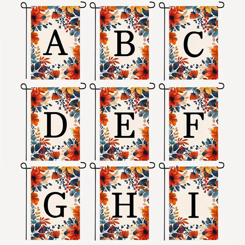 Double-Sided Welcome Yard Banner - Charming Monogram Garden Flag - 12x18 inch