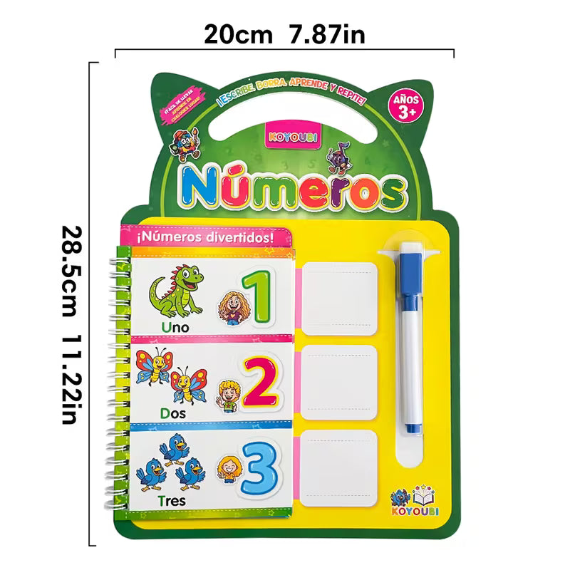 Reusable Spanish Numbers Writing & Matching Activity Book