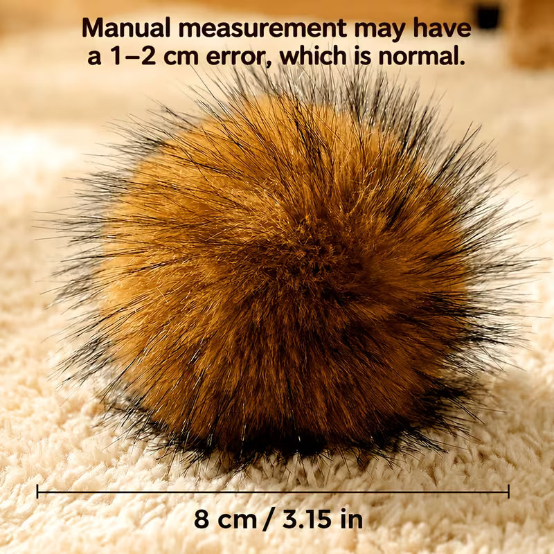 Faux Rabbit Fur Ball Cat Toys, Indoor Interactive Set