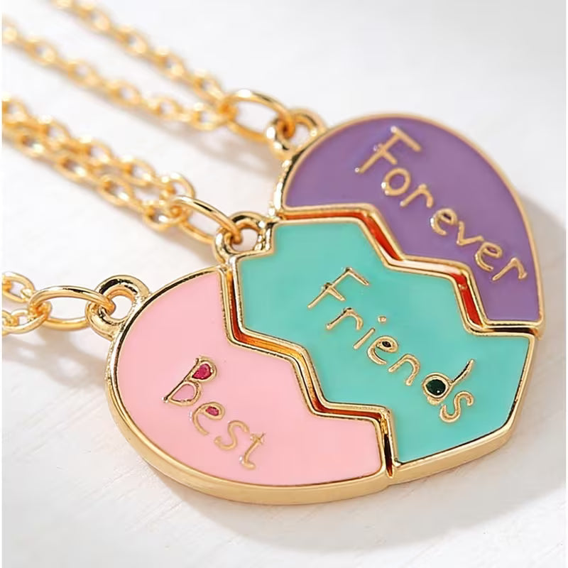 6pcs Sweet Wind Women'S Splicing Love Necklace, Gold-Colored Enamel Necklace Anti-Allergy