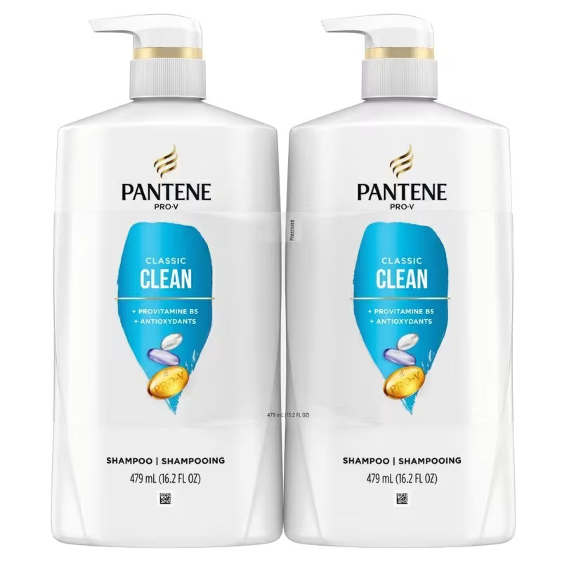 2 Packs Pantene Pro-V Shampoo, Classic Clean, 16.2 fl oz per Pack