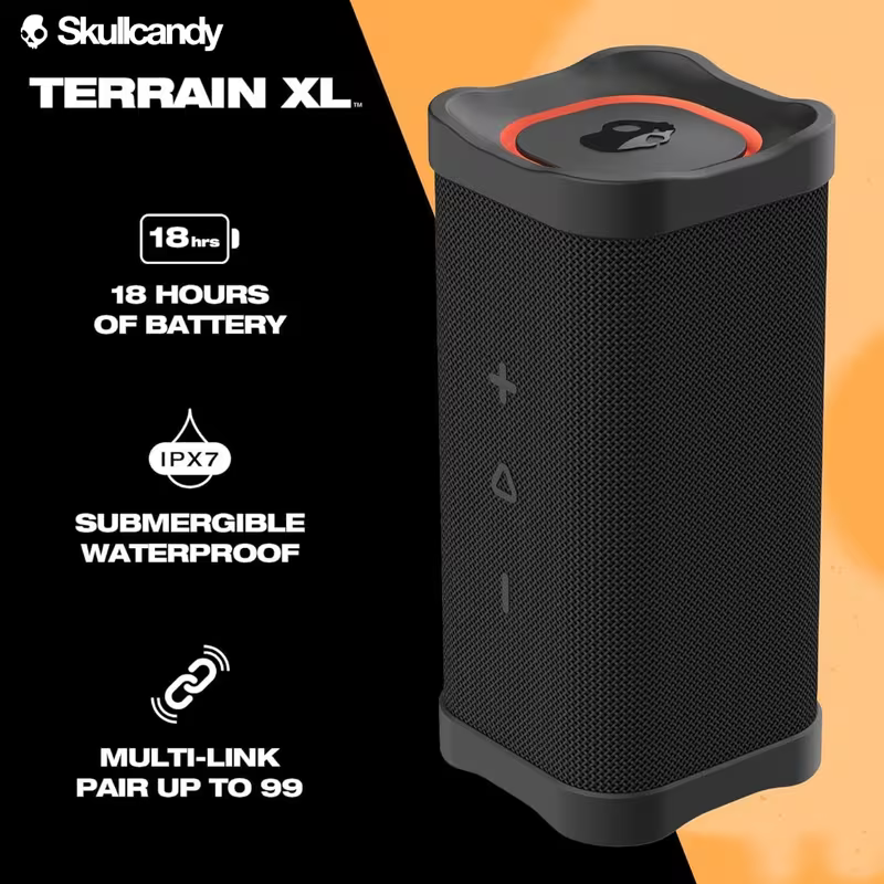 Skullcandy Terrain XL XT Wireless Bluetooth Speaker – Water Resistant, Black