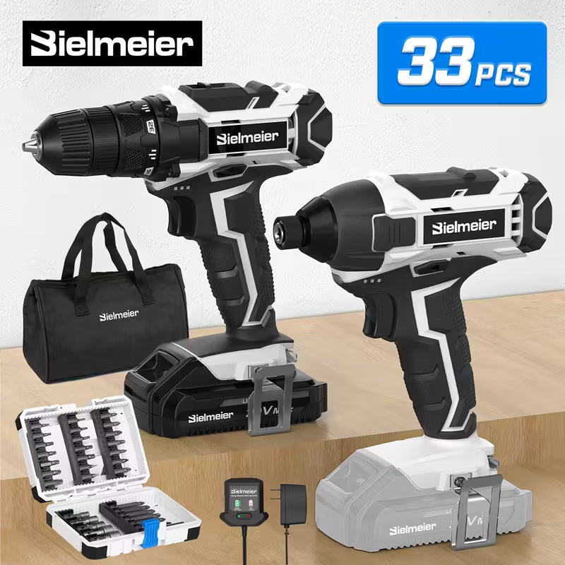 Bielmeier 20V 3/8" Drill & 1/4" Impact Driver Combo Kit Set