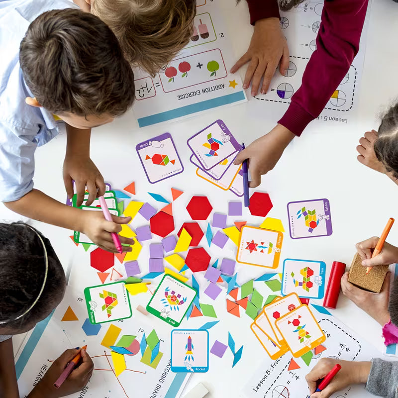 209-Piece Wooden Shape Blocks for Children
