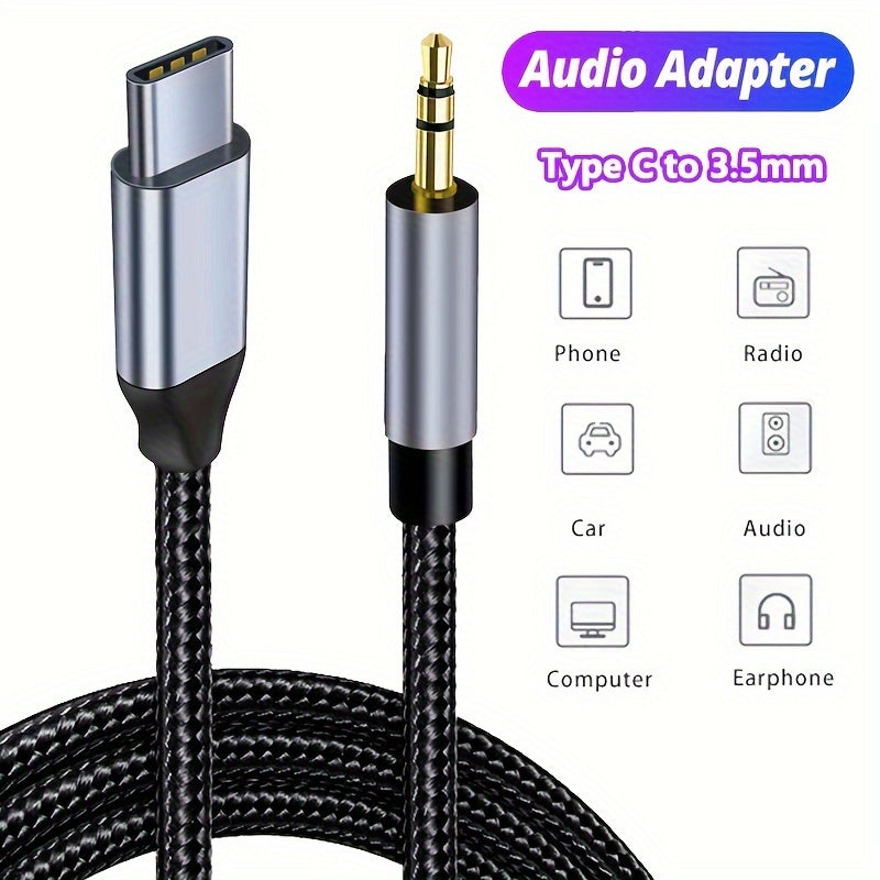 USB C to 3.5Mm Audio Cable, Flat Male to Male