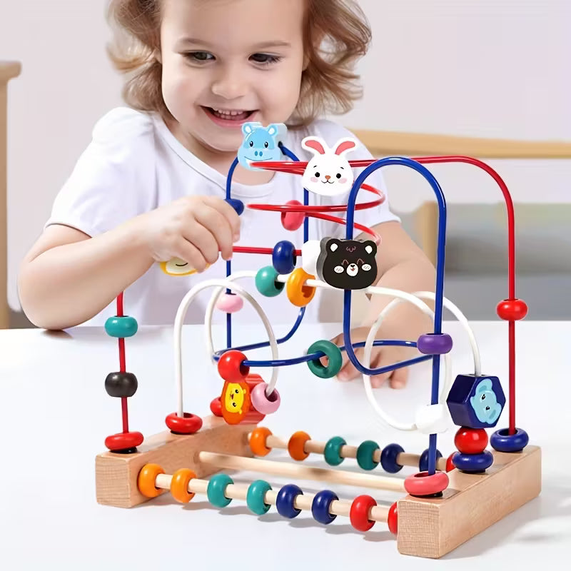 Cupid 3-Line Animal Bead Toy Preschool Education Puzzle Toy Hand-eye