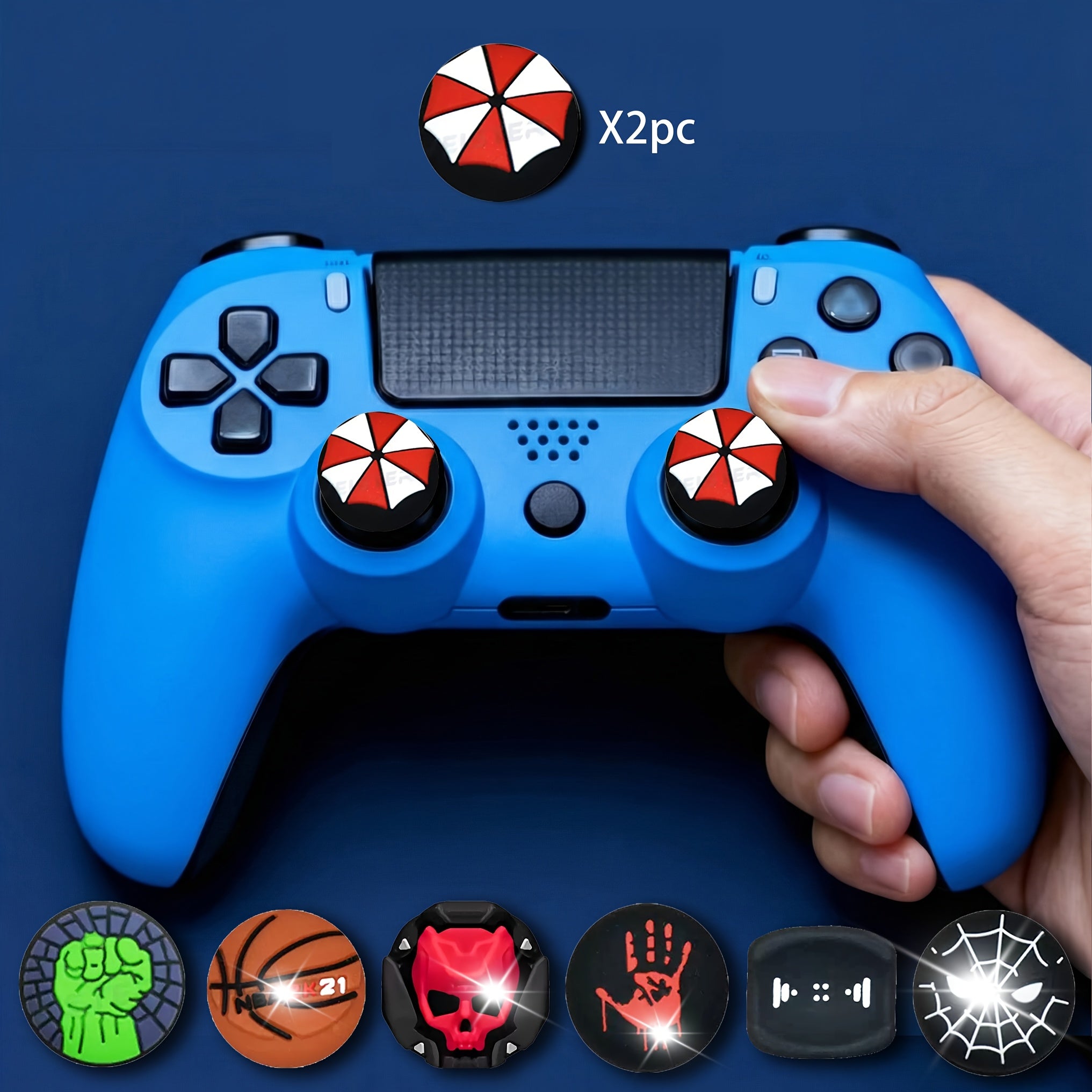 Compatible for PS4/PS5/Xbox/Switch Pro Controller Caps - Thumb-Fit Joystick Grips