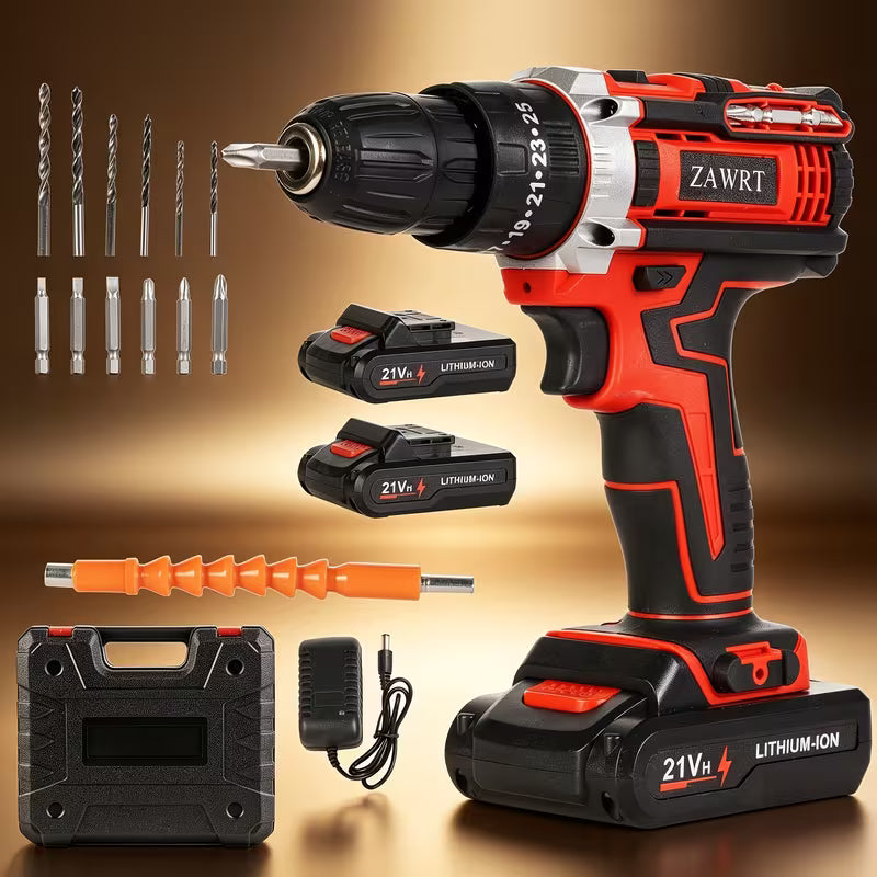 21V Wireless Impact Wrench, Brushless Electric Impact Drill Set