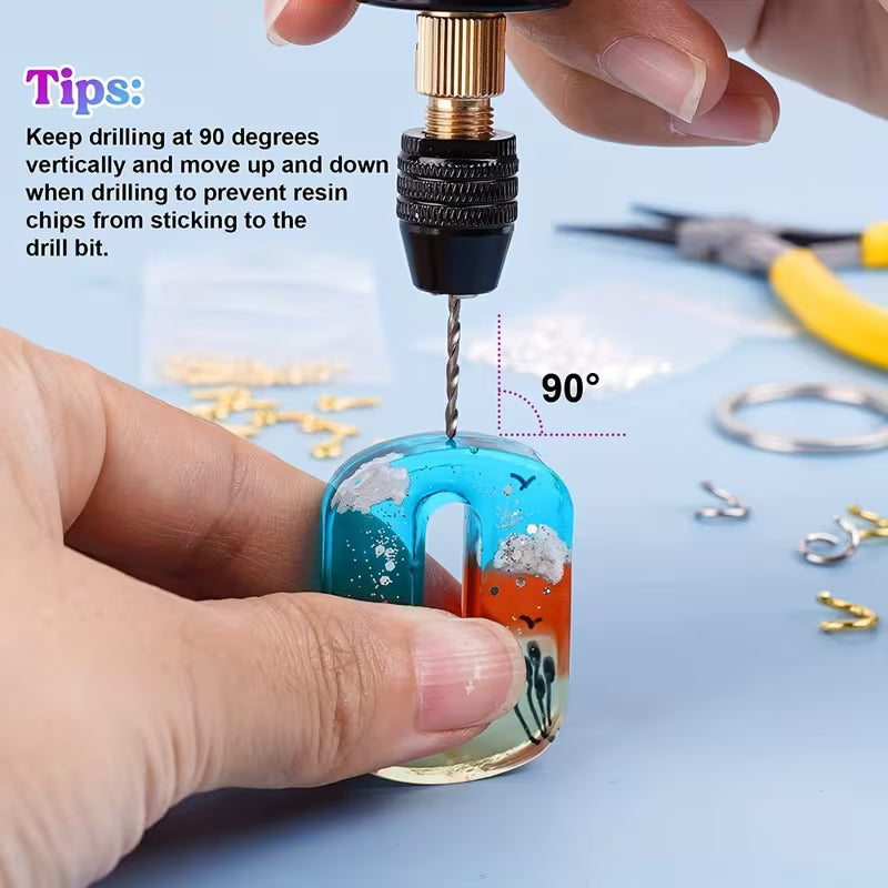 74pcs USB-Powered Precision Drill Set - Metal Mini Drill Kit with 10 Bits(0.8-3mm) & Accessories