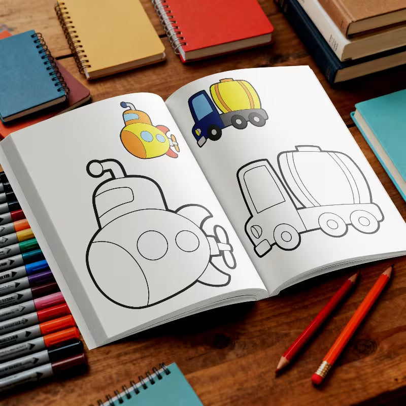 Vehicle Coloring & Activity Book • Creative Activity Book