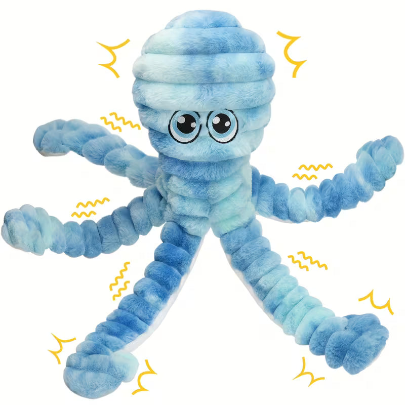 Squeaky Octopus Plush Chew Toy Set