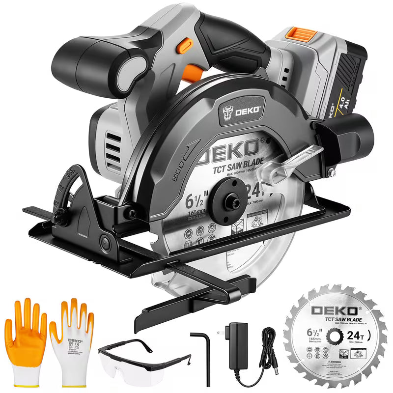 DEKO 20V Cordless Circular Saw | 6-1/2 Inch