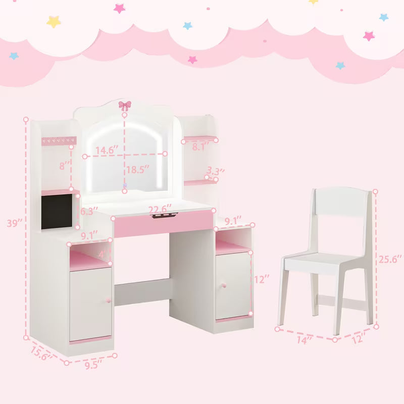 Kids' Princess Vanity 3-in-1 Makeup Set for Children