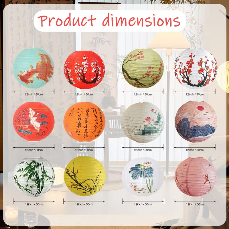 6pcs Traditional Chinese Lanterns Random Color