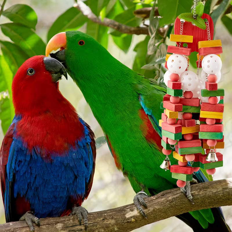 3-Piece Extra for Large Bird Parrot Toy Wooden