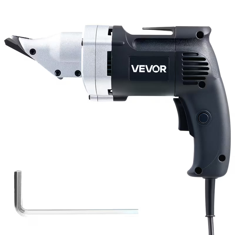 VEVOR Electric Metal Shear, 4.0-Amp Corded Sheet Metal Cutter with 360-Degree Swivel Head