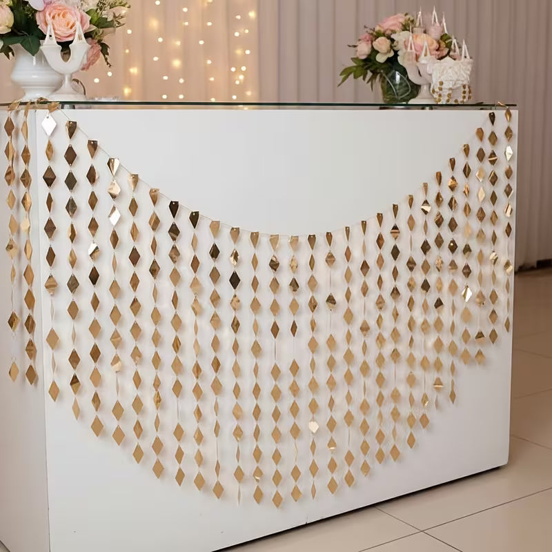 6pcs Set Total Length: 6 Meters/ 236.22 Inches Champagne-Colored Quadrilateral, Pvc