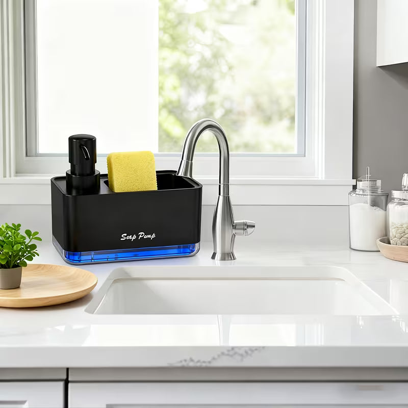 1pc of Multi-functional Hand Soap Dispenser with a Built-in Sponge Rack - Countertop