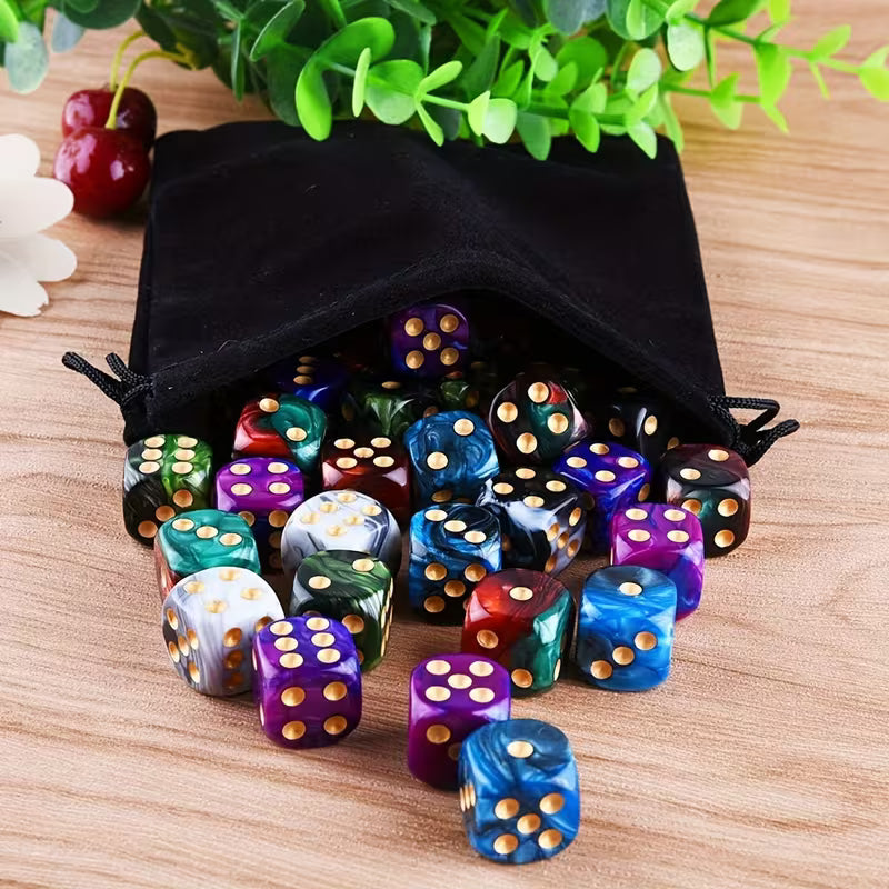 50-Piece 6 Sided Game Dice Set 5 Two Tone Colors Dice