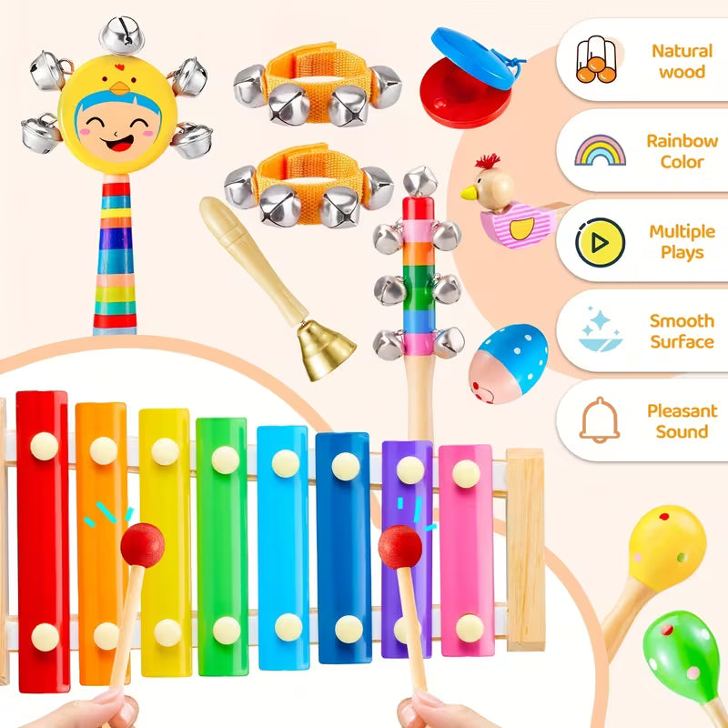 Wooden Percussion Drum Toy Set for Music Instruments