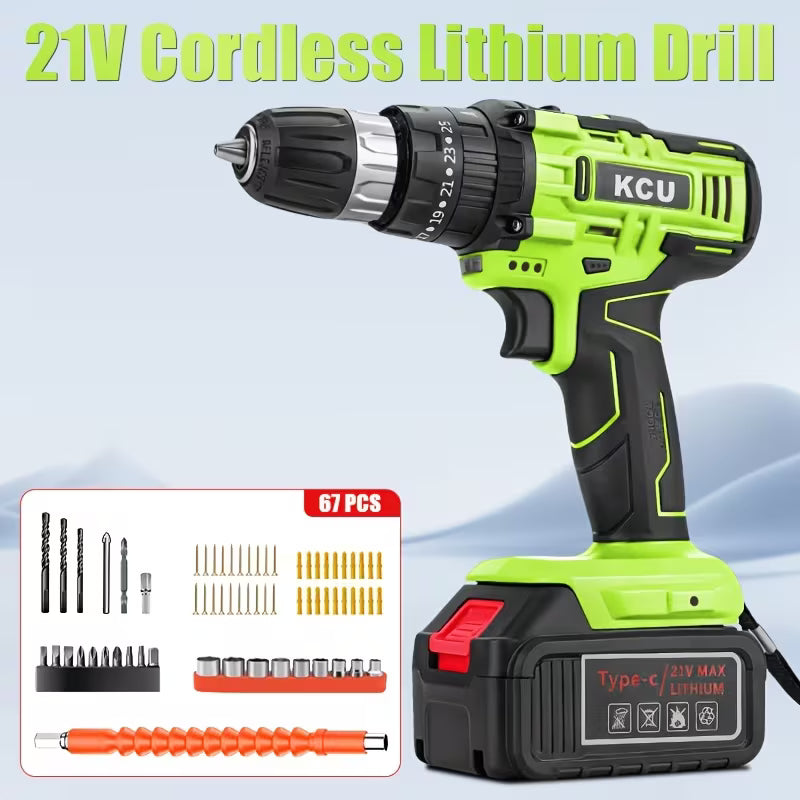 21V Electric Drill Set/67pcs