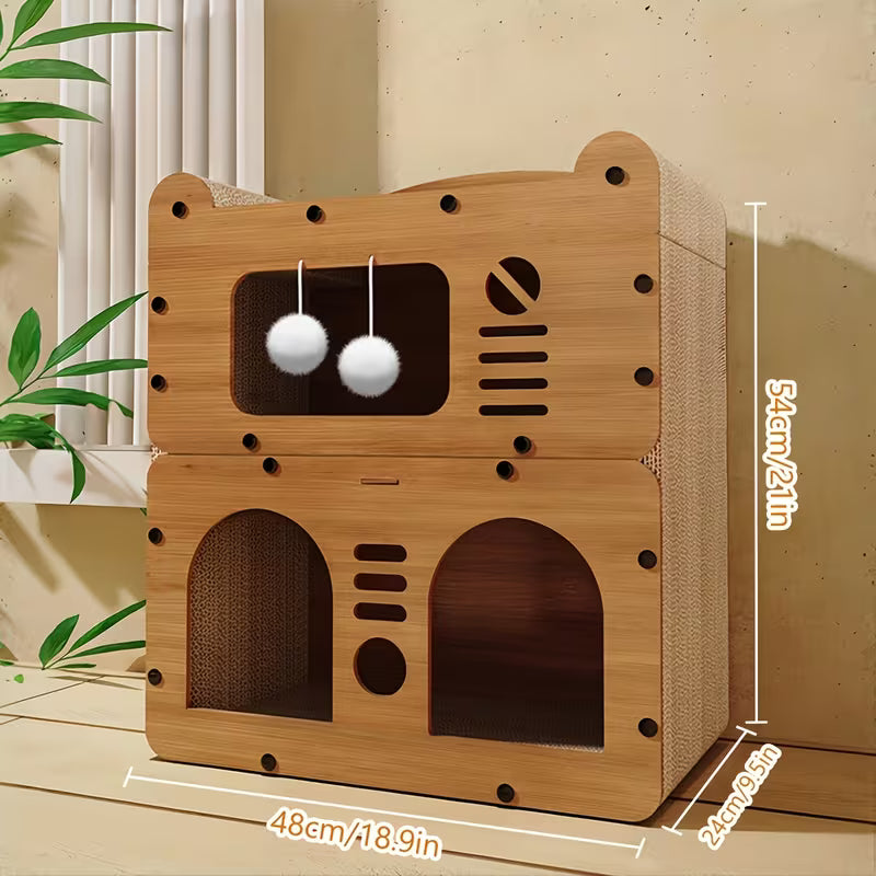 Large Cat House Cat Scratching Board, Wear-resistant And Scratch-resistant