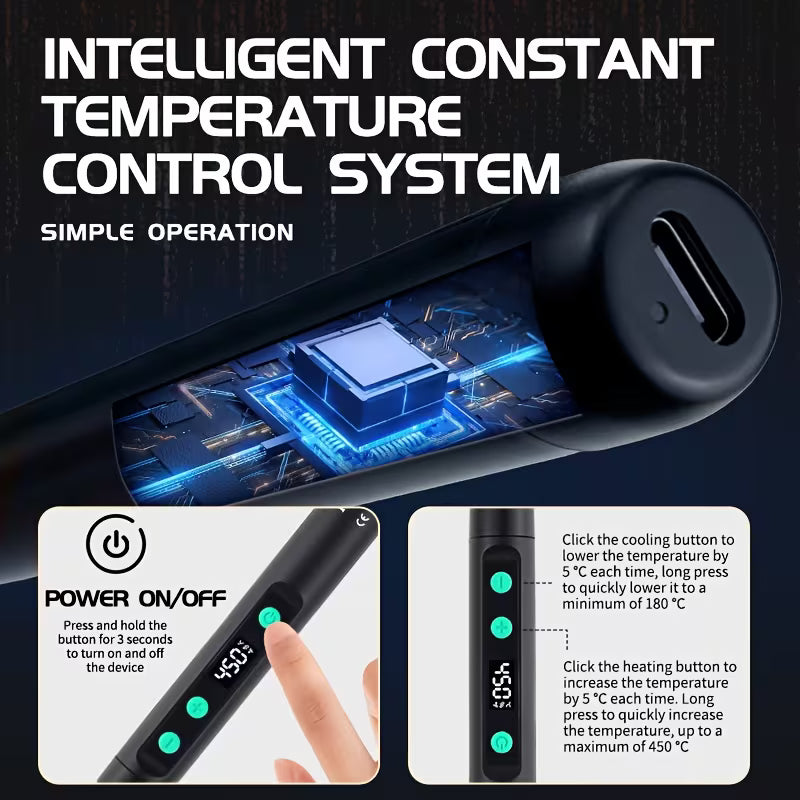 Cordless Soldering Kit, Smart LED Display Soldering Pen