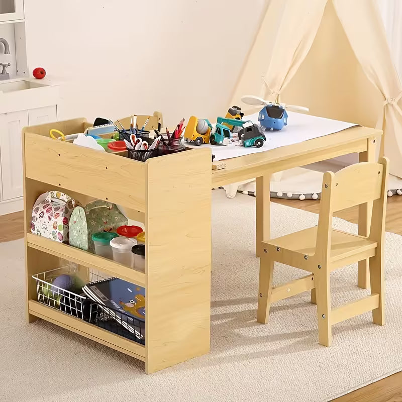 Kids Art Table and 2 Chairs Wooden
