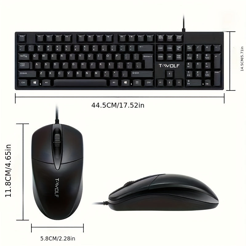 1set USB wired keyboard and mouse kit Simple 104 key