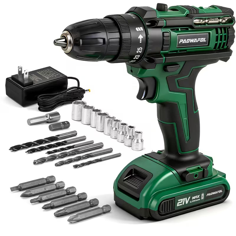 Electric Drill Set, 209pcs Lithium-Ion Drill Driver And Home Tool Set