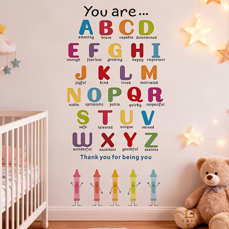 Back to School 26 Alphabet Wall Stickers Full Set
