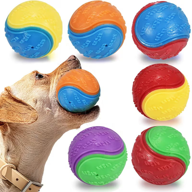 Squeaky Dog Balls, Puppy Pet Chew Balls Teething Set