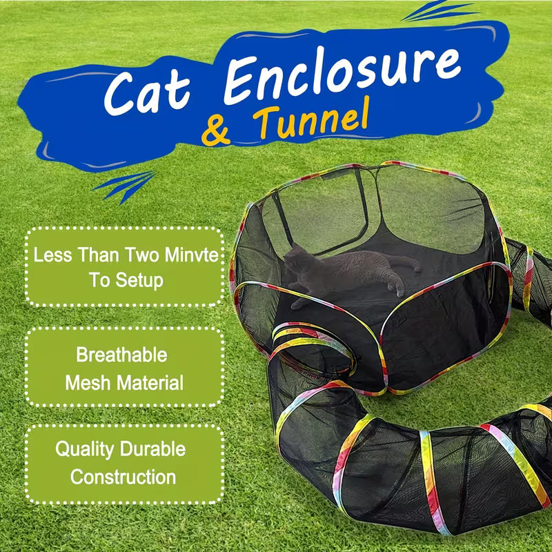 Portable Cat Haven Cat Tunnel Spacious Outdoor Enclosure