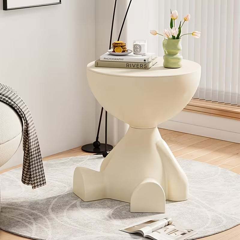 1pc Modern Creative Bear-shaped Plastic Bedside Table, Multifunctional Bedside Table, Easy