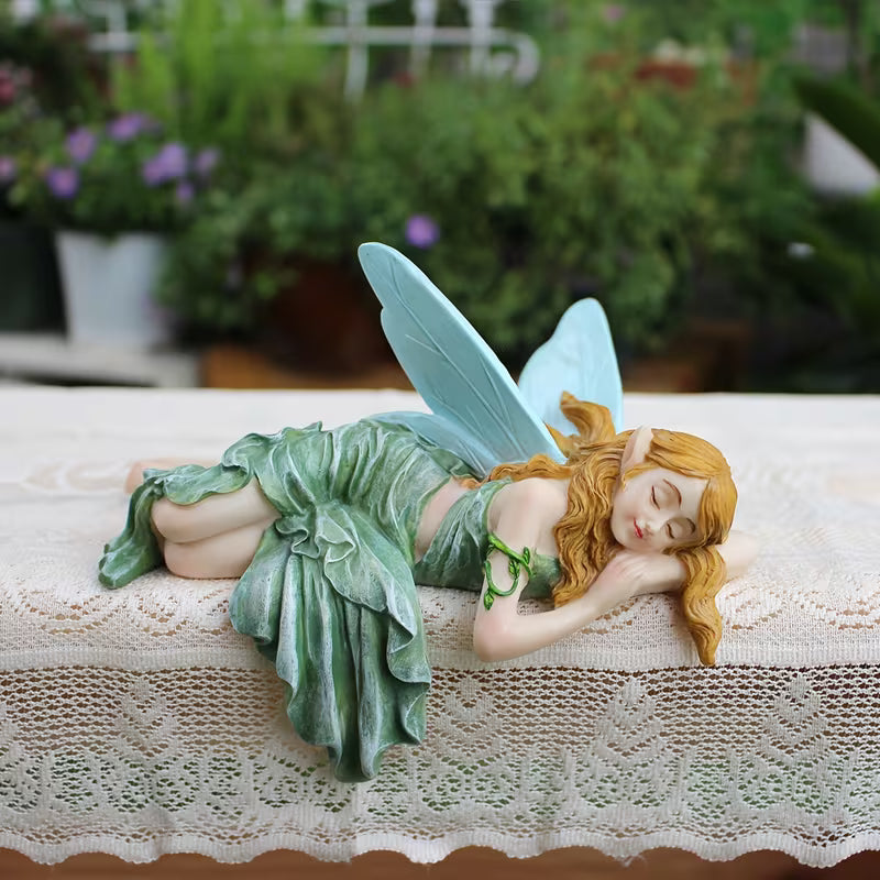 One Beautiful Sleeping Posture Fairy Flower Fairy Ornament, Family Garden Fairy Statue