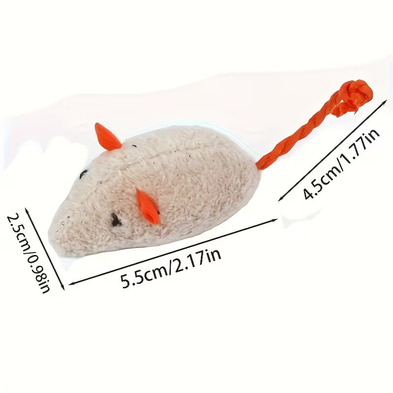 18pcs/28pcs Cat Toy Mice, Kitten Interactive Self-Play Toys, Simulated Mouse Set, Random Color